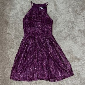 Purple sparkly lace dress!